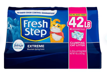 Fresh Step Extreme Clumping Cat Litter w/ Febreze, Mountain Spring Scent, 42 lbs.